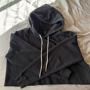 Vintage Black Crop Hoodie